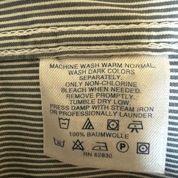 Lands’ End: NEW Women Blue and White Stripe Button Down Shirt Dress. Size 14 - Picture 10 of 10